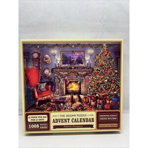 The Jigsaw Puzzle  Advent Calendar  FESTIVE FIREPLACE 1008 Pieces 42 pcs a day